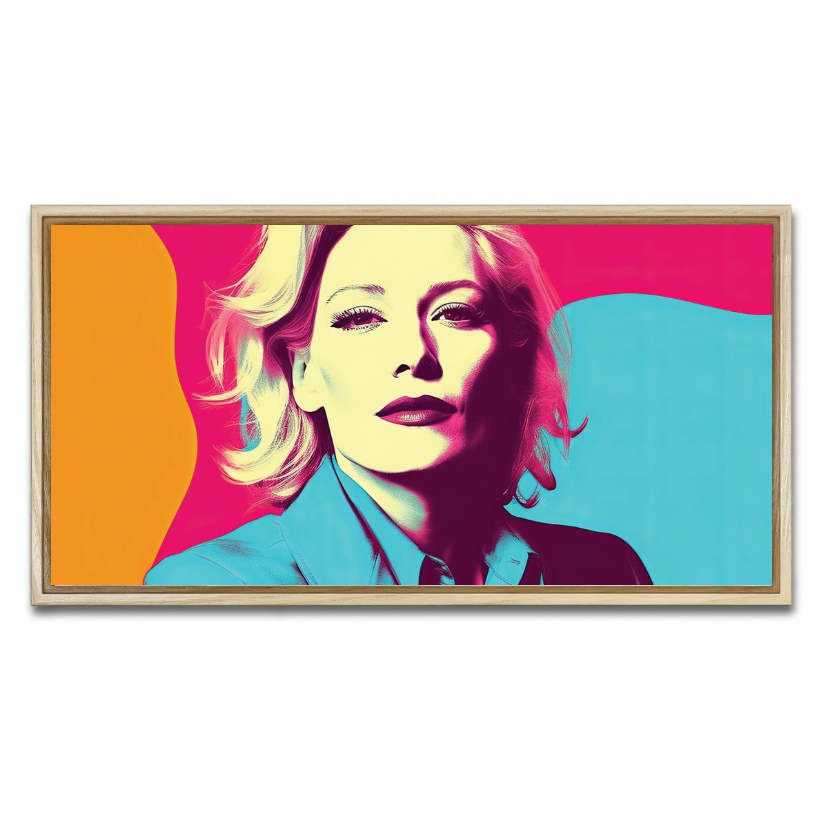 AUTO-MOCKUP WHITE | Mysterious Cate Blanchett | 1 Piece | Natural Framed Canvas | group=2x1