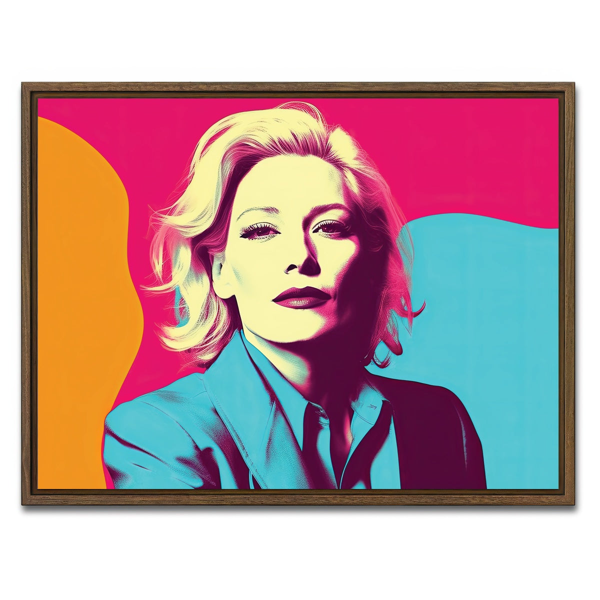 AUTO-MOCKUP WHITE | Mysterious Cate Blanchett | 1 Piece | Walnut Framed Canvas | group=4x3