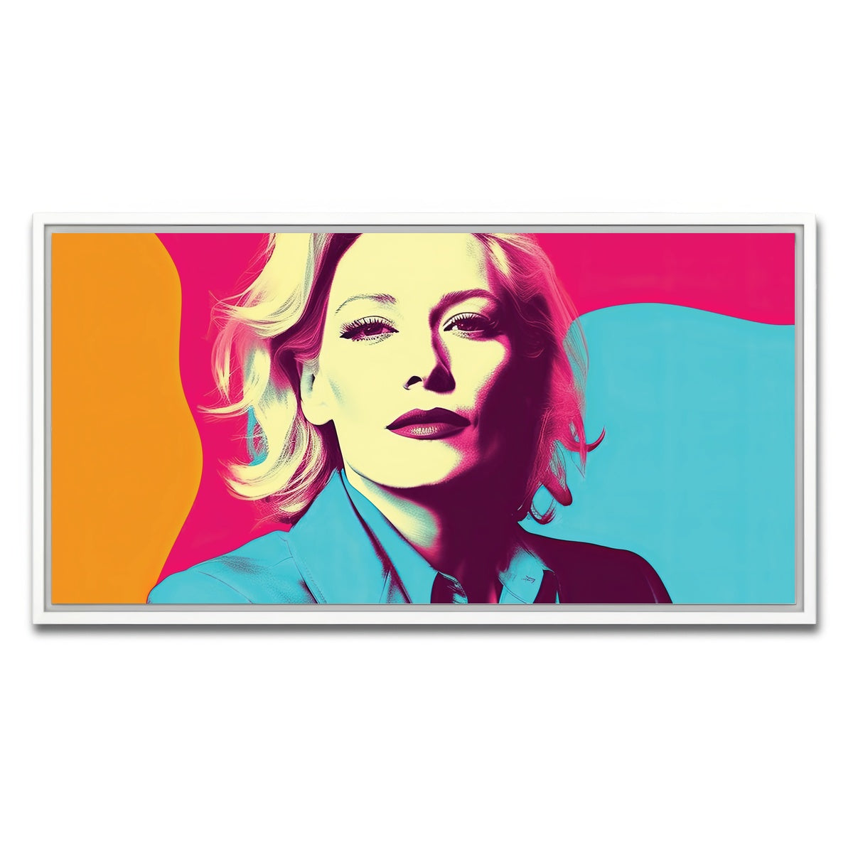 AUTO-MOCKUP WHITE | Mysterious Cate Blanchett | 1 Piece | White Framed Canvas | group=2x1