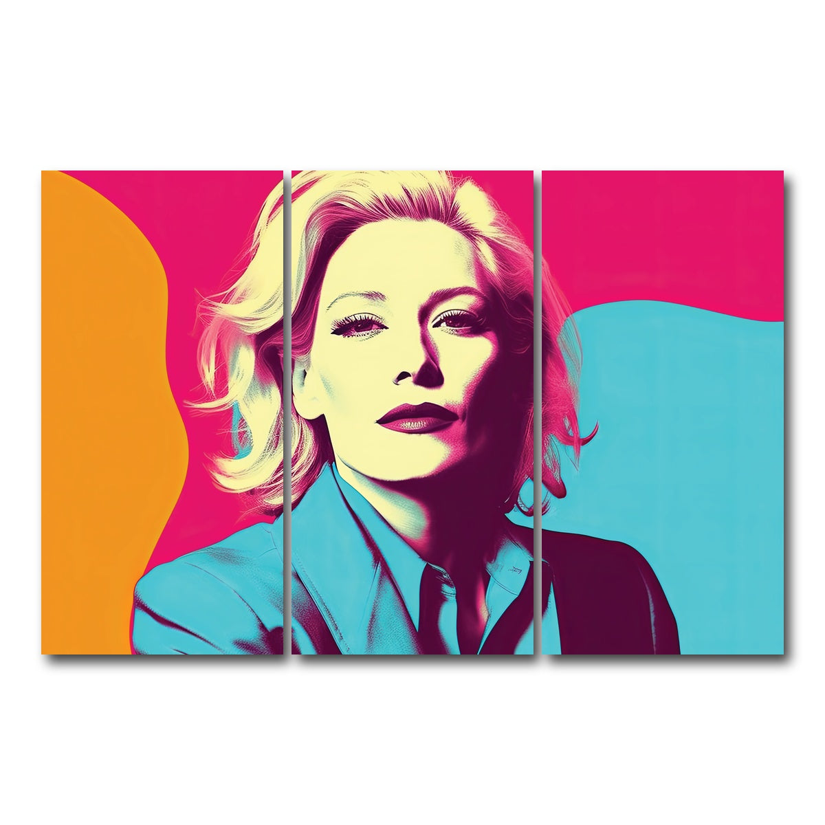AUTO-MOCKUP WHITE | Mysterious Cate Blanchett | 3 Piece | Gallery Wrap Canvas | group=12x24