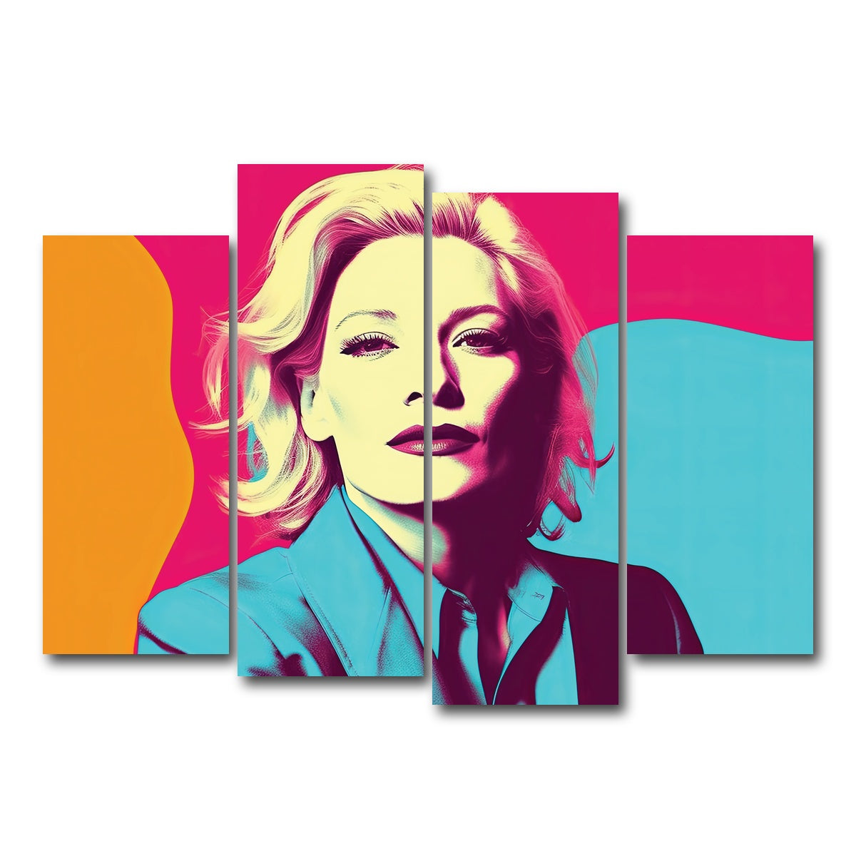 AUTO-MOCKUP WHITE | Mysterious Cate Blanchett | 4 Piece | Gallery Wrap Canvas | group=4_normal