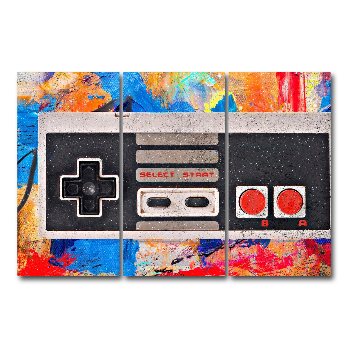 AUTO-MOCKUP WHITE | NES Controller | 3 Piece | Gallery Wrap Canvas | group=12x24