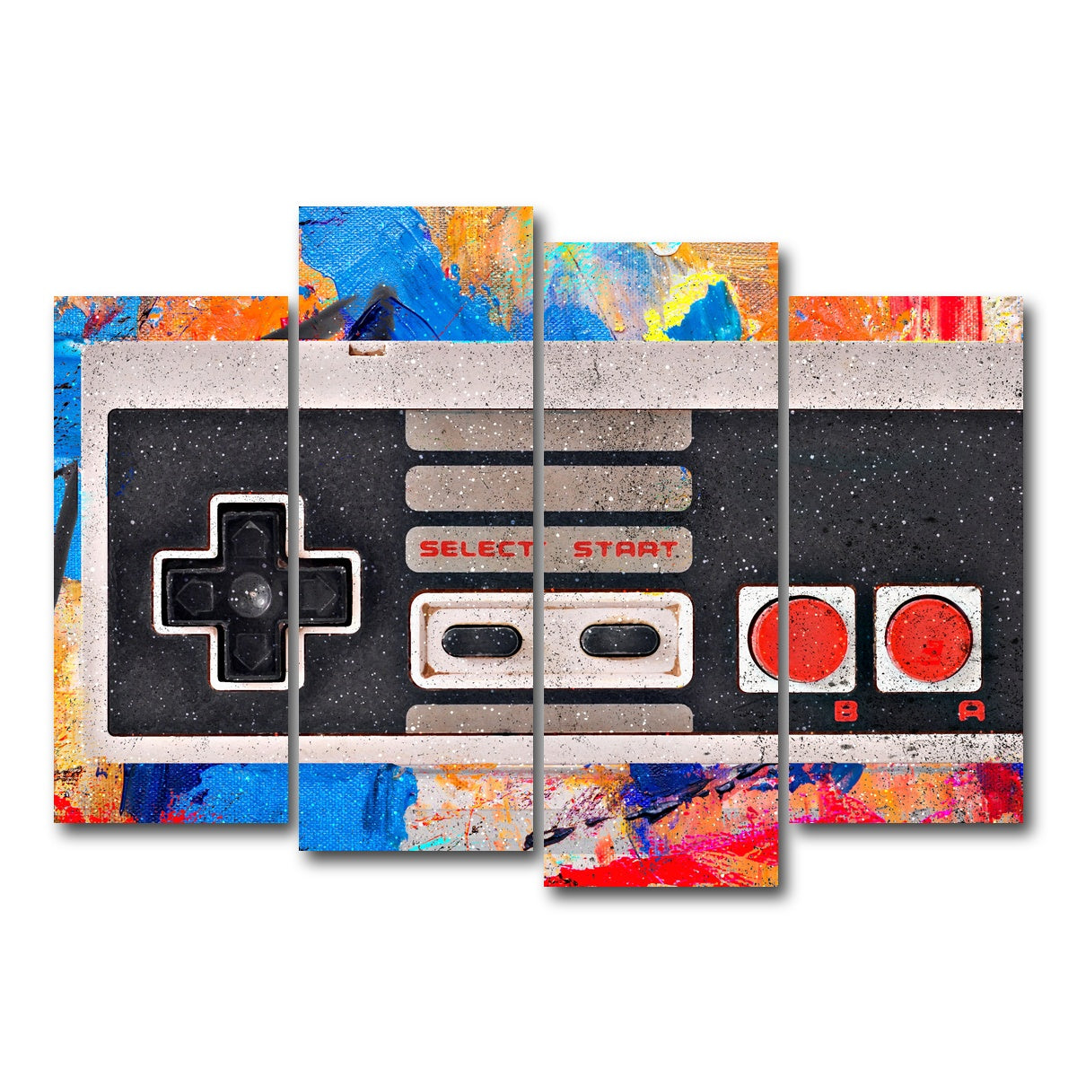 AUTO-MOCKUP WHITE | NES Controller | 4 Piece | Gallery Wrap Canvas | group=4_normal