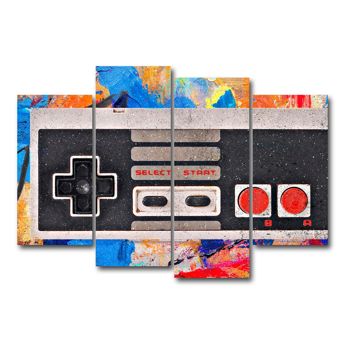AUTO-MOCKUP WHITE | NES Controller | 4 Piece | Gallery Wrap Canvas | group=4_short