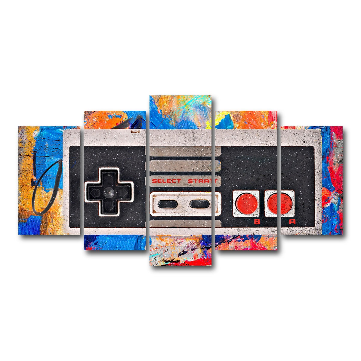 AUTO-MOCKUP WHITE | NES Controller | 5 Piece | Gallery Wrap Canvas | group=5_normal