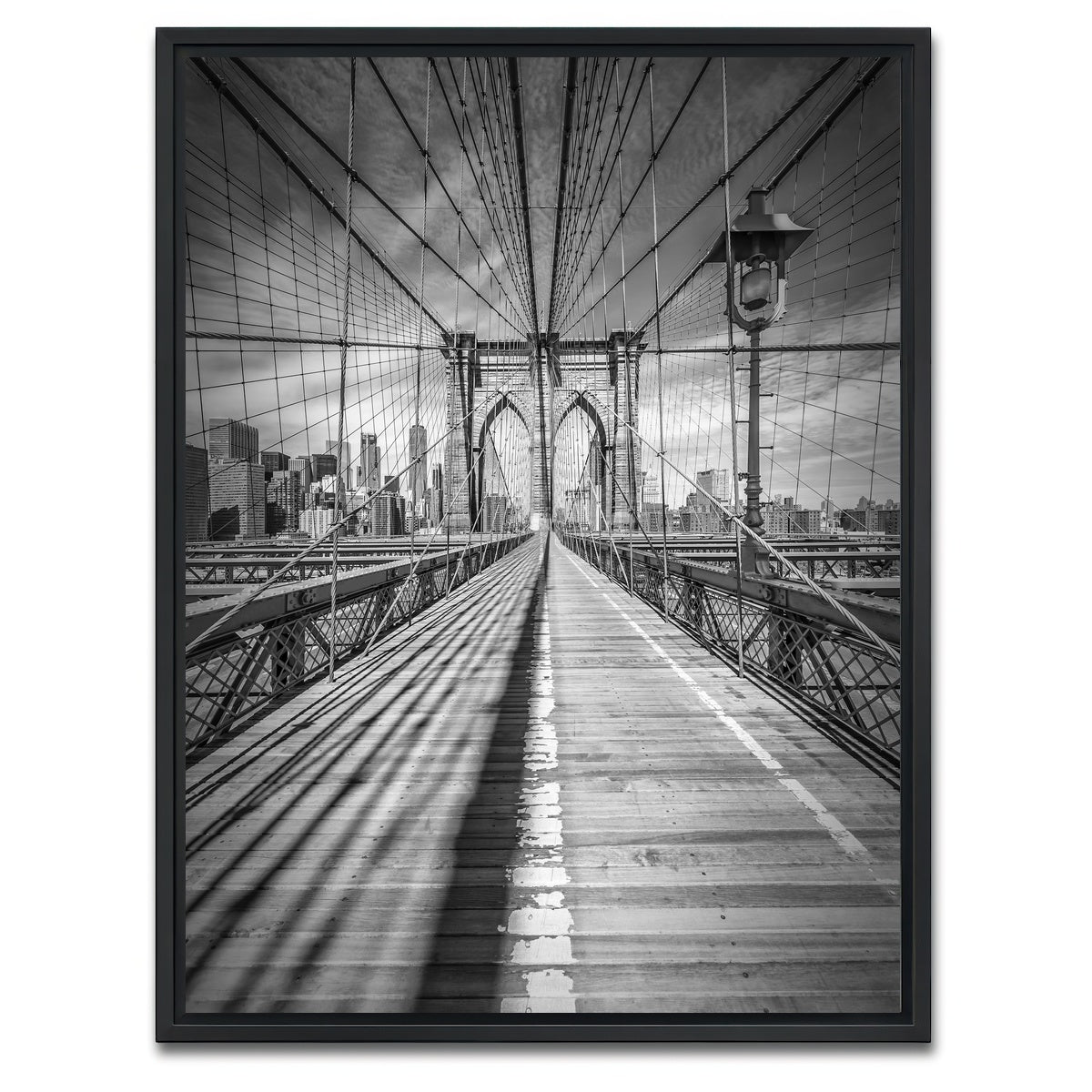 AUTO-MOCKUP WHITE | NEW YORK Brooklyn Bridge | 1 Piece | Black Framed Canvas | group=3x4