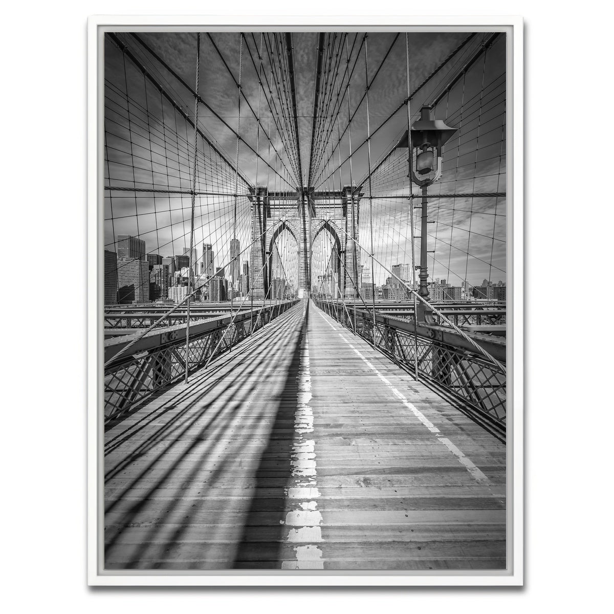 AUTO-MOCKUP WHITE | NEW YORK Brooklyn Bridge | 1 Piece | White Framed Canvas | group=3x4