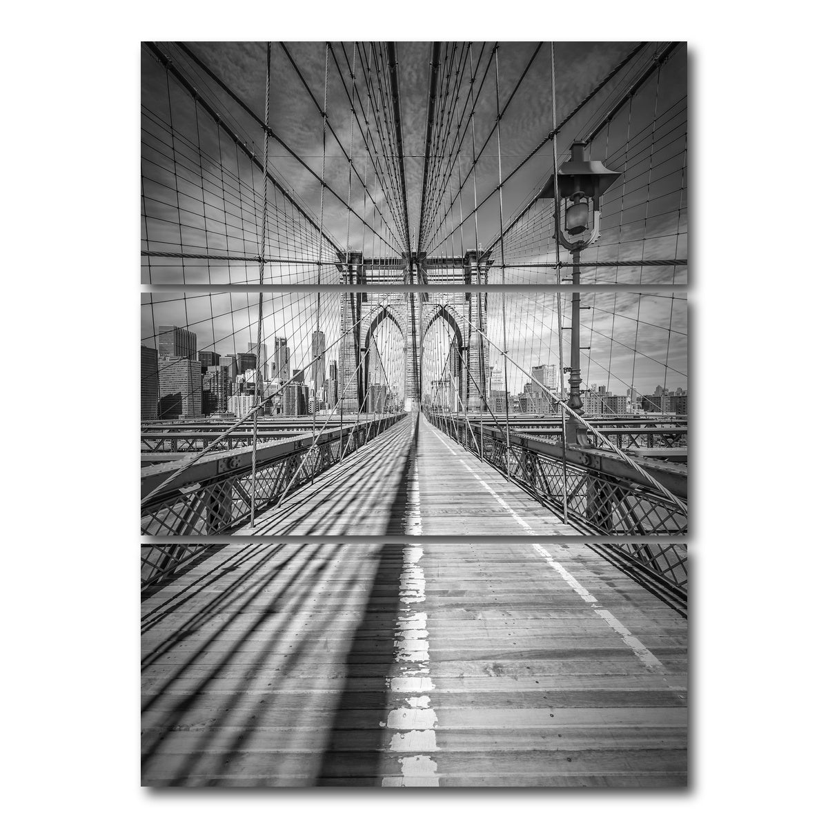 AUTO-MOCKUP WHITE | NEW YORK Brooklyn Bridge | 3 Piece | Gallery Wrap Canvas | group=8x18_stacked