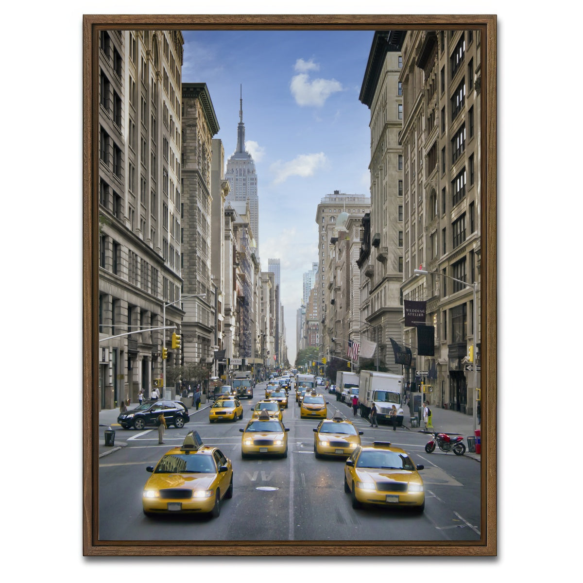 AUTO-MOCKUP WHITE | NEW YORK CITY 5th Avenue | 1 Piece | Walnut Framed Canvas | group=3x4