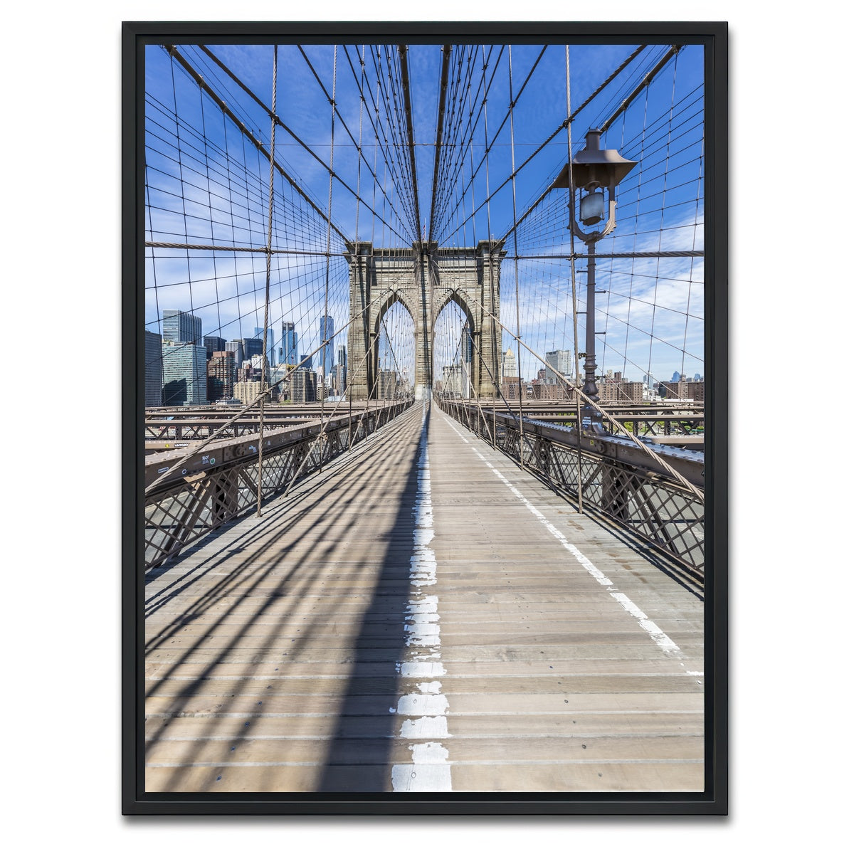 AUTO-MOCKUP WHITE | NEW YORK CITY Brooklyn Bridge | 1 Piece | Black Framed Canvas | group=3x4