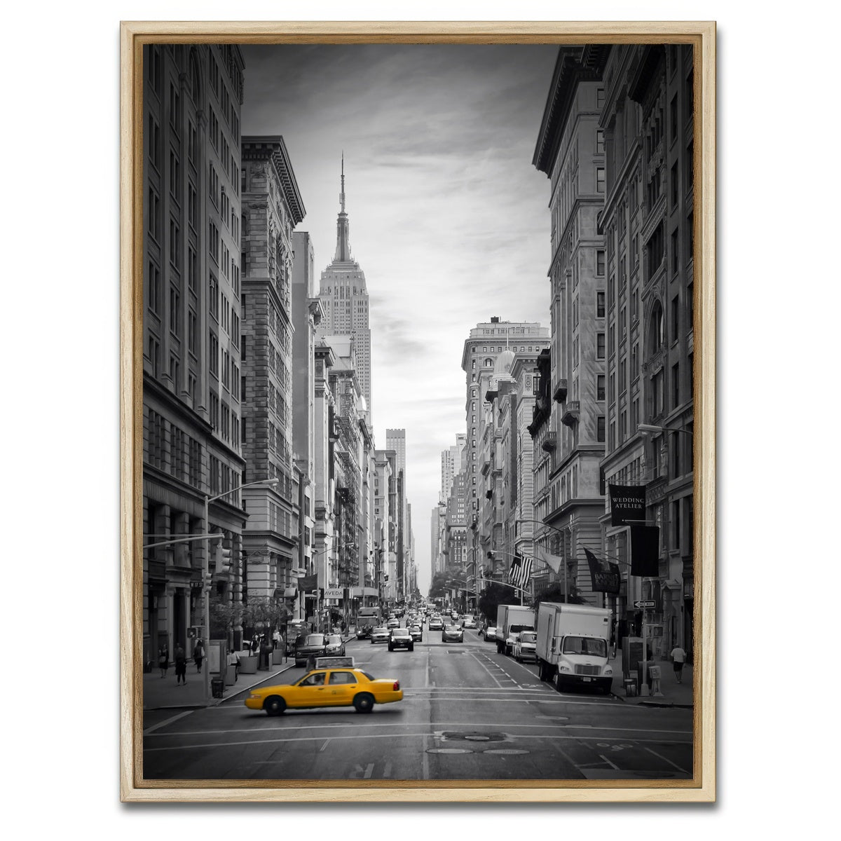 AUTO-MOCKUP WHITE | NEW YORK CITY Fifth Avenue Colorkey | 1 Piece | Natural Framed Canvas | group=3x4