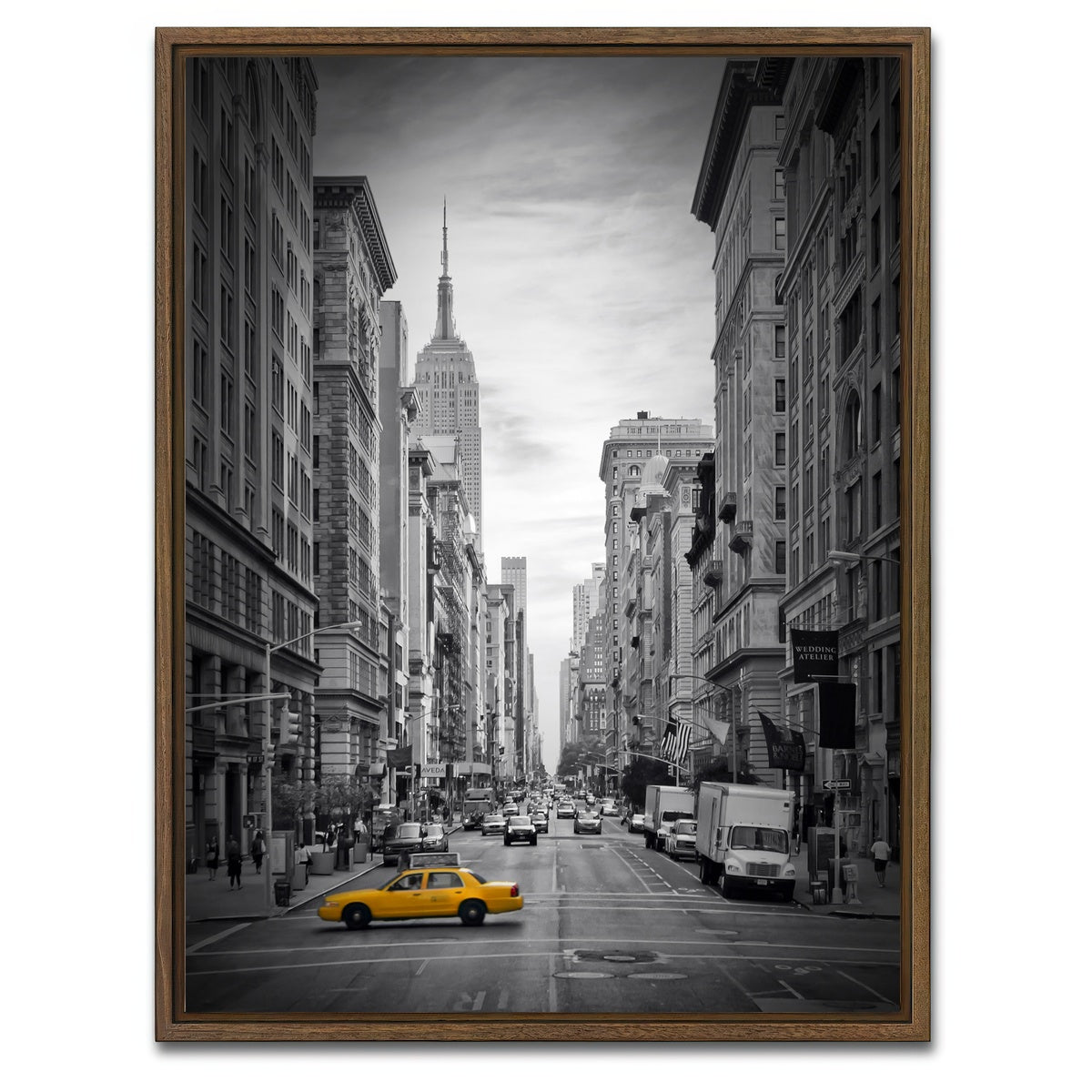 AUTO-MOCKUP WHITE | NEW YORK CITY Fifth Avenue Colorkey | 1 Piece | Walnut Framed Canvas | group=3x4