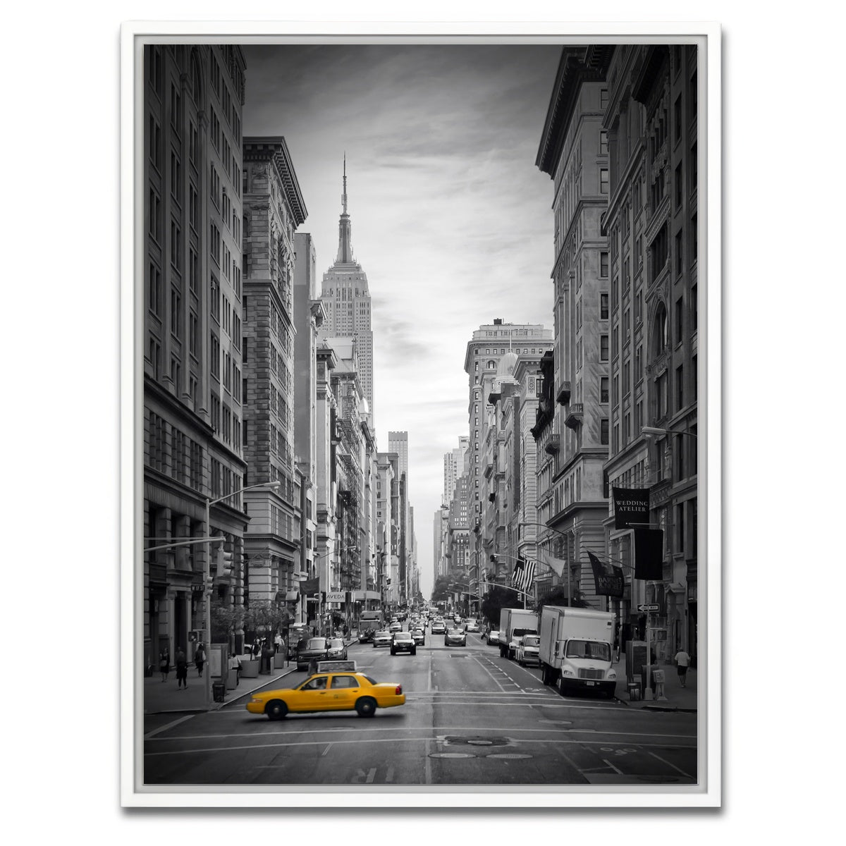 AUTO-MOCKUP WHITE | NEW YORK CITY Fifth Avenue Colorkey | 1 Piece | White Framed Canvas | group=3x4
