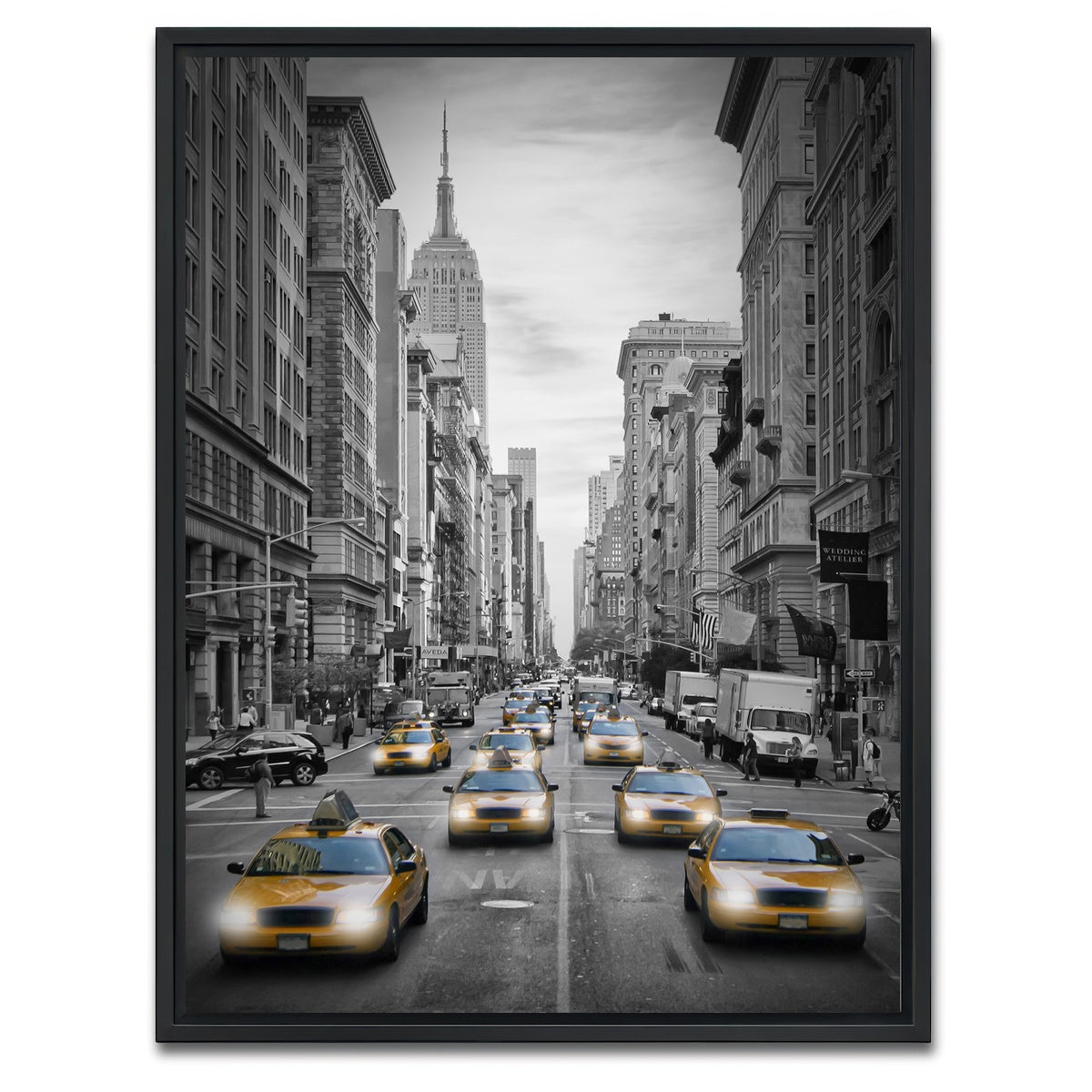 AUTO-MOCKUP WHITE | NEW YORK CITY Fifth Avenue Traffic Colorkey | 1 Piece | Black Framed Canvas | group=3x4