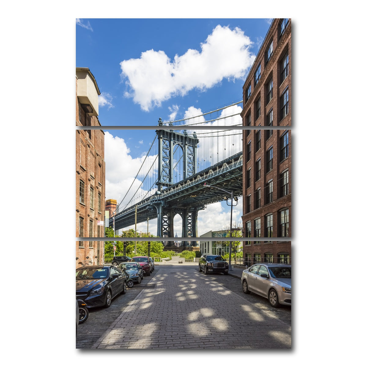 AUTO-MOCKUP WHITE | NEW YORK CITY Manhattan Bridge | 3 Piece | Gallery Wrap Canvas | group=12x24_stacked
