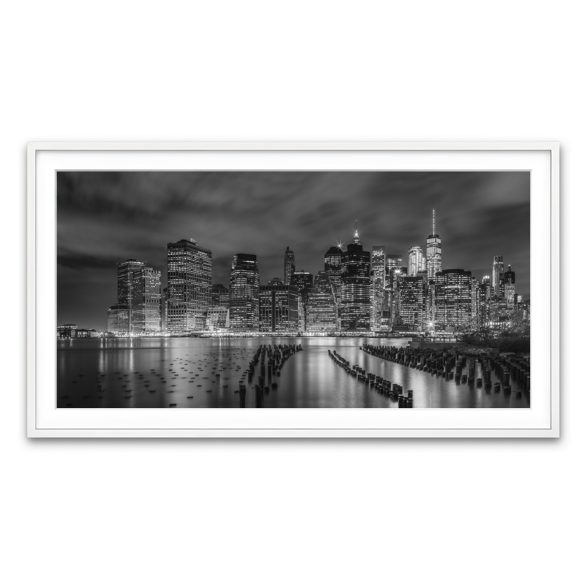 Framed Print 2x1 White