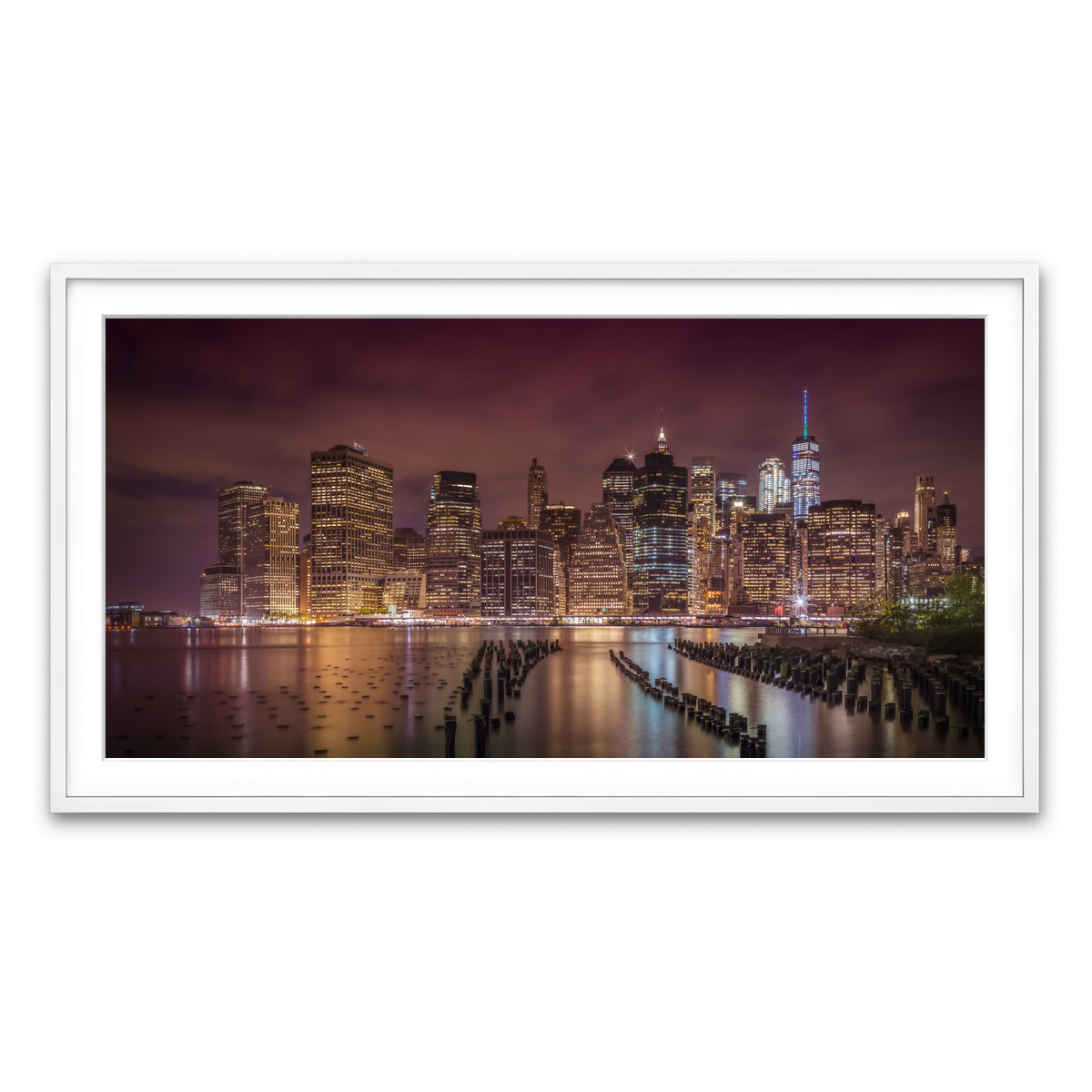 Framed Print 2x1 White