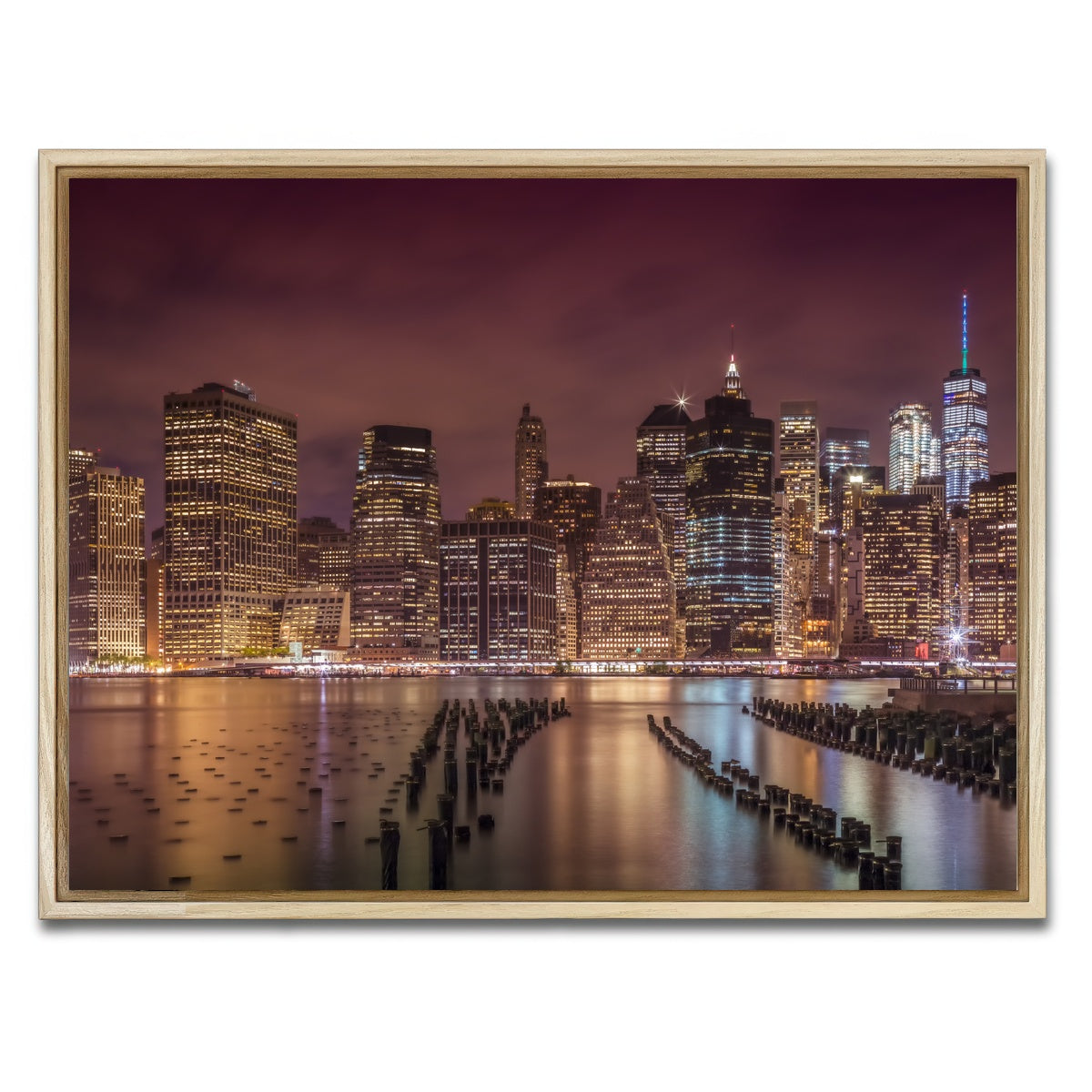 AUTO-MOCKUP WHITE | NEW YORK CITY Nightly Impressions | 1 Piece | Natural Framed Canvas | group=4x3