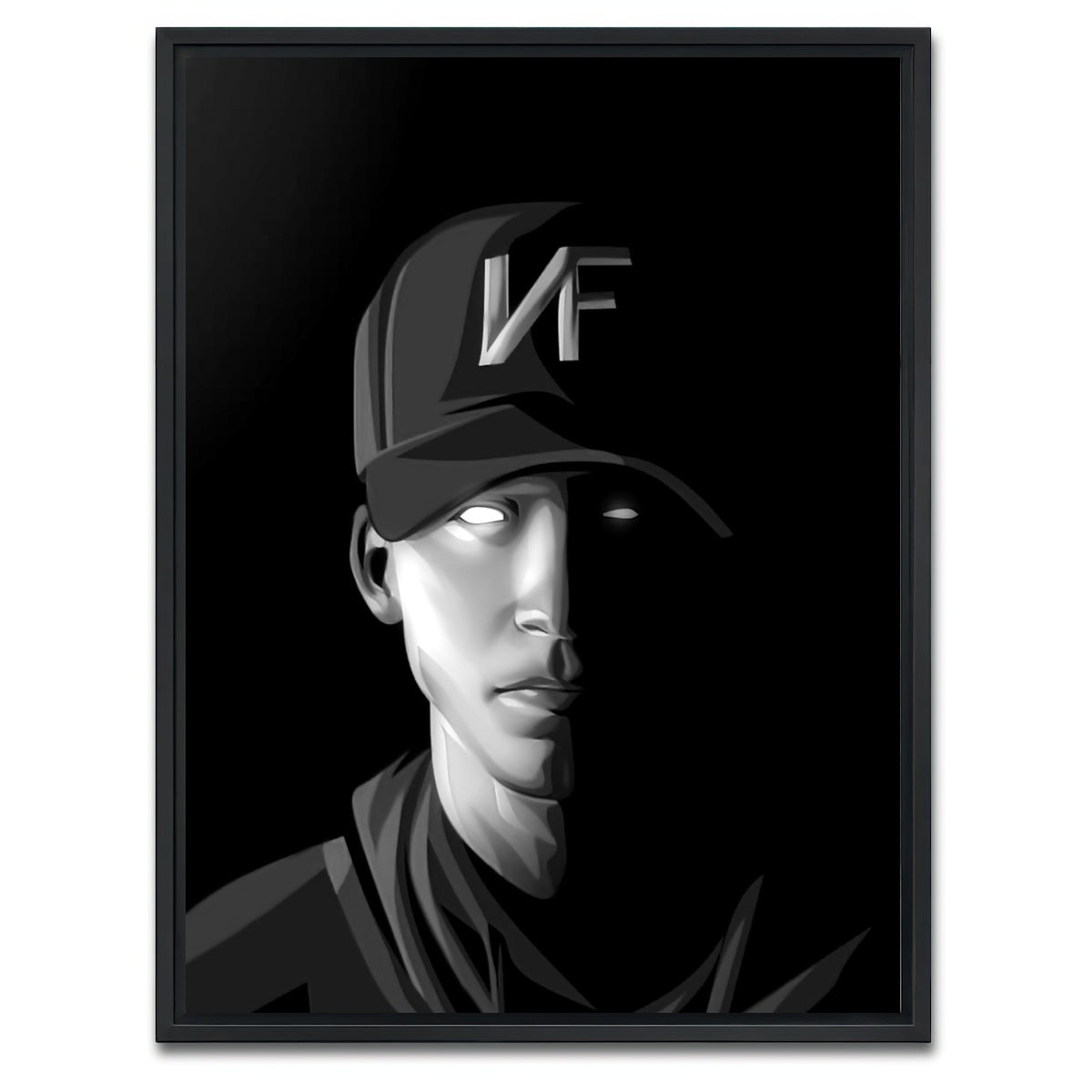 AUTO-MOCKUP WHITE | NF the rapper | 1 Piece | Black Framed Canvas | group=3x4