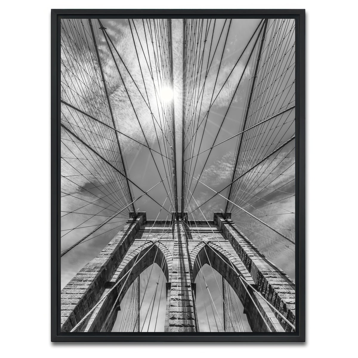 AUTO-MOCKUP WHITE | NYC Brooklyn Bridge Detail | 1 Piece | Black Framed Canvas | group=3x4