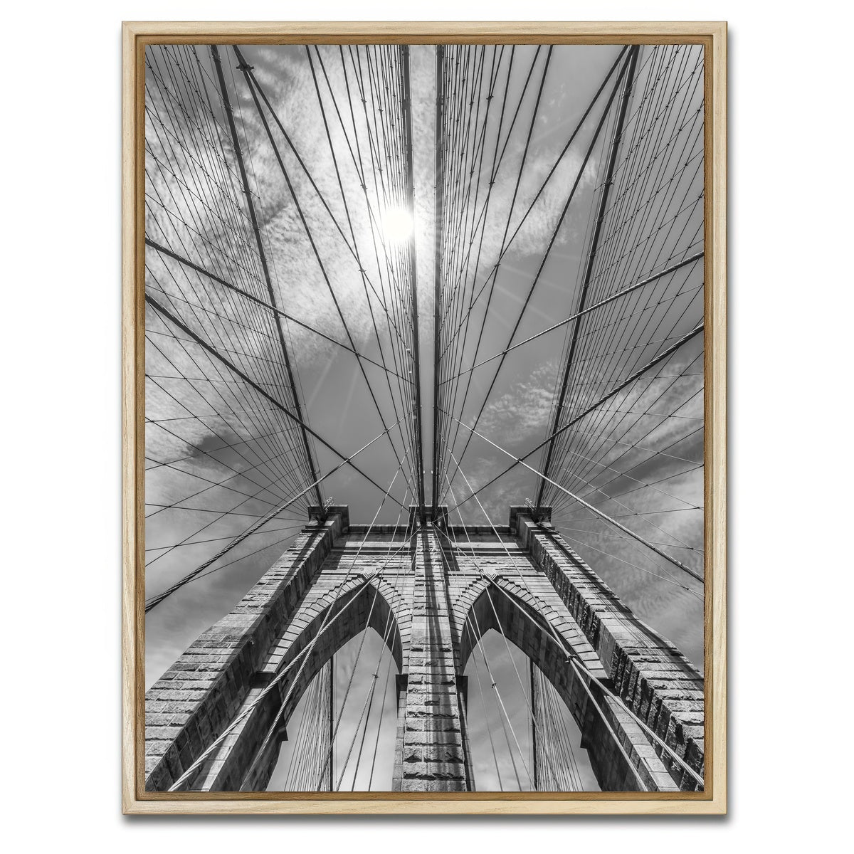 AUTO-MOCKUP WHITE | NYC Brooklyn Bridge Detail | 1 Piece | Natural Framed Canvas | group=3x4