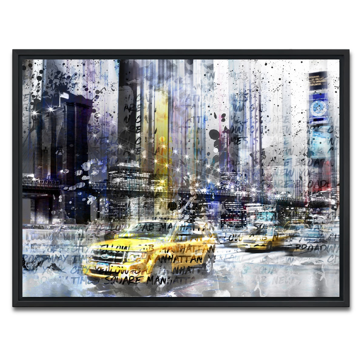 AUTO-MOCKUP WHITE | NYC Collage | 1 Piece | Black Framed Canvas | group=4x3