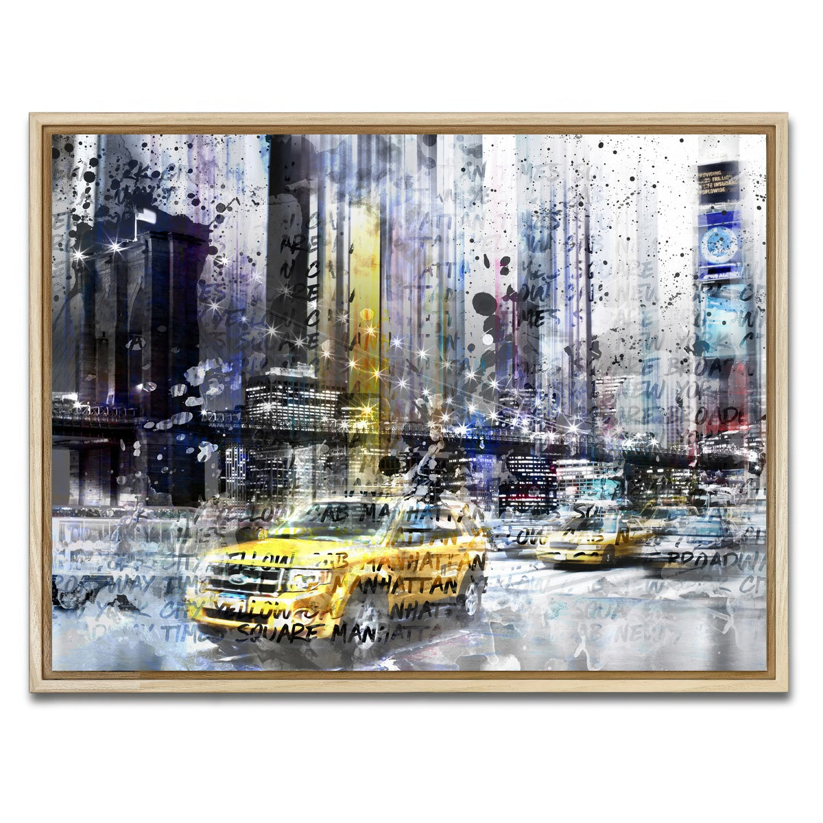 AUTO-MOCKUP WHITE | NYC Collage | 1 Piece | Natural Framed Canvas | group=4x3