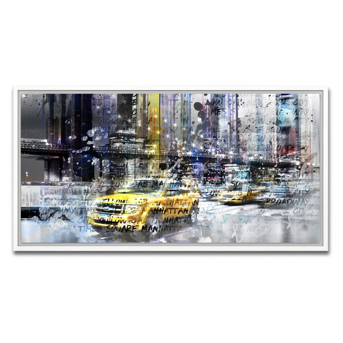 AUTO-MOCKUP WHITE | NYC Collage | 1 Piece | White Framed Canvas | group=2x1