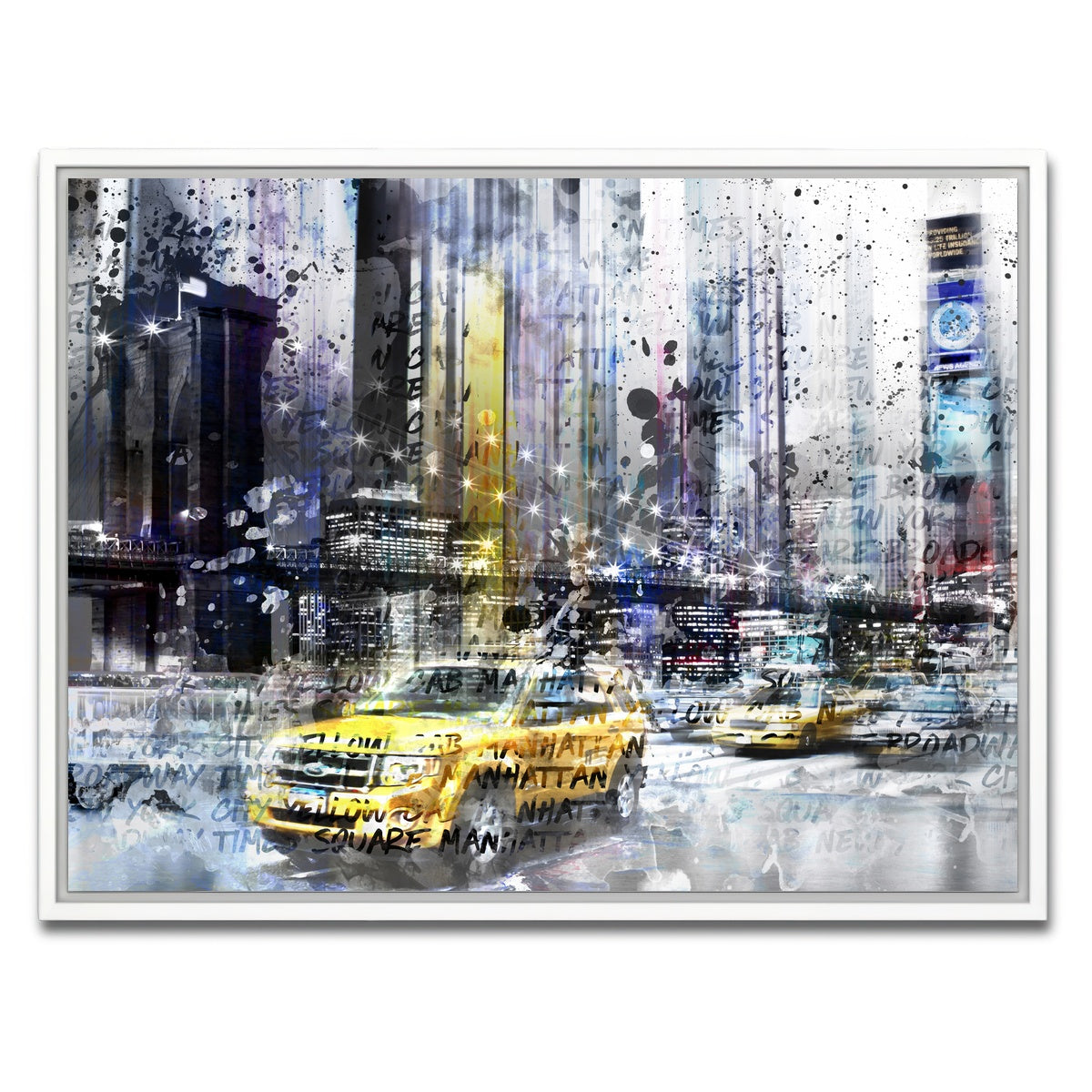 AUTO-MOCKUP WHITE | NYC Collage | 1 Piece | White Framed Canvas | group=4x3