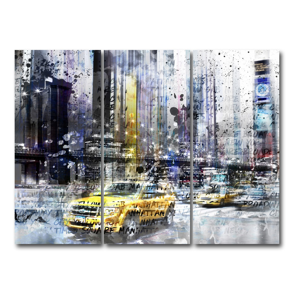 AUTO-MOCKUP WHITE | NYC Collage | 3 Piece | Gallery Wrap Canvas | group=8x18