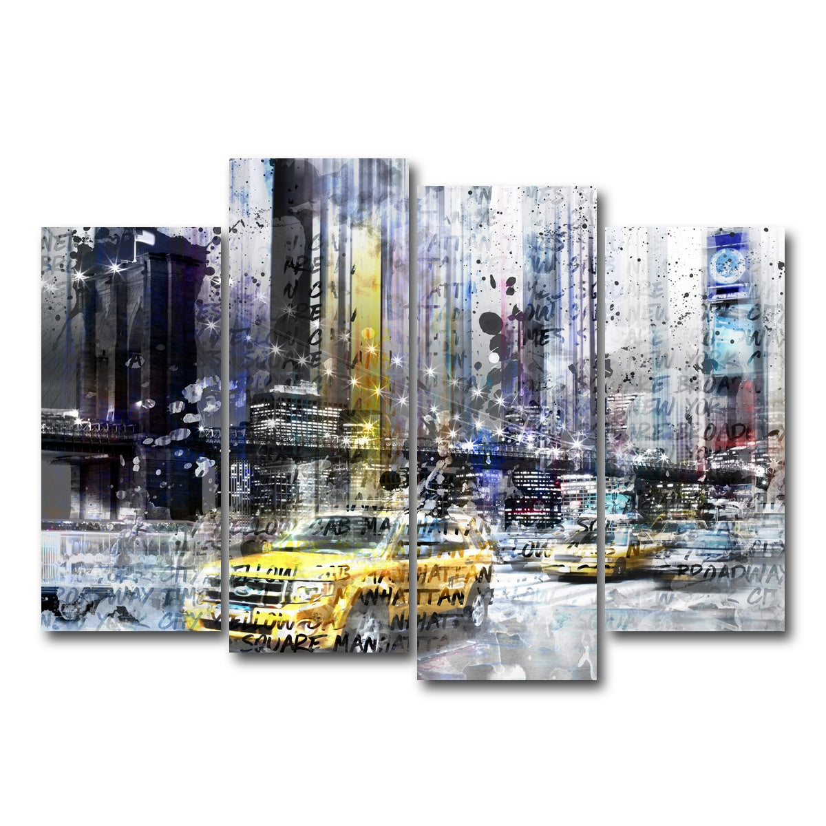 AUTO-MOCKUP WHITE | NYC Collage | 4 Piece | Gallery Wrap Canvas | group=4_normal