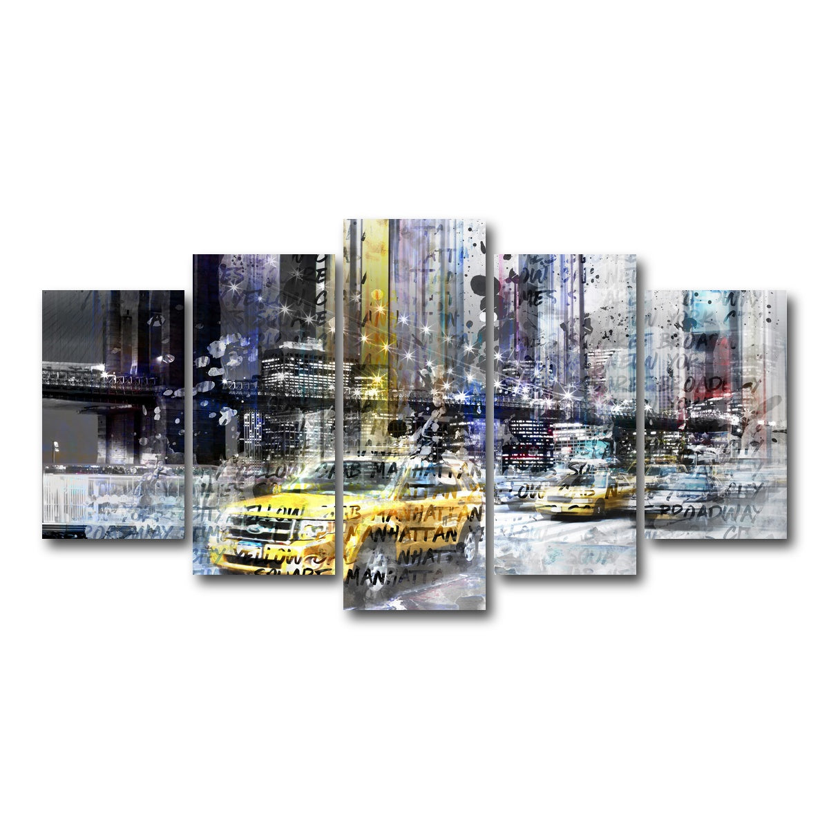 AUTO-MOCKUP WHITE | NYC Collage | 5 Piece | Gallery Wrap Canvas | group=5_normal
