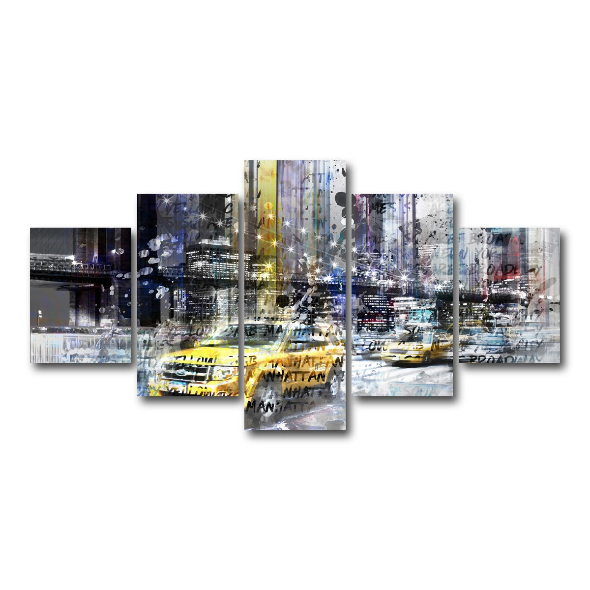 AUTO-MOCKUP WHITE | NYC Collage | 5 Piece | Gallery Wrap Canvas | group=5_short