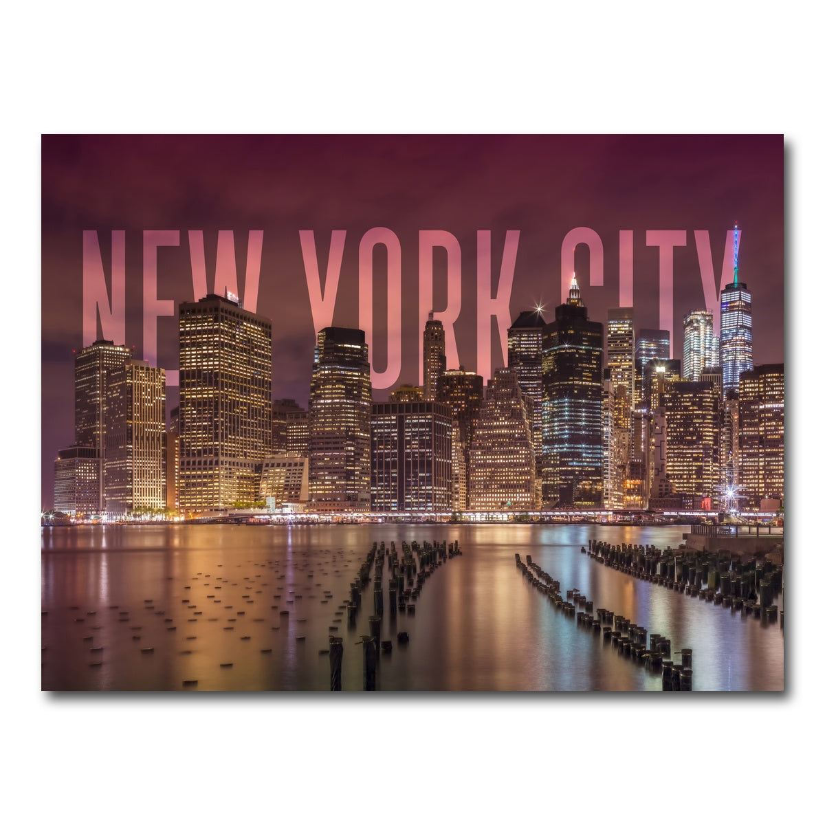 AUTO-MOCKUP WHITE | NYC Letters - Night | 1 Piece | Gallery Wrap Canvas | group=4x3