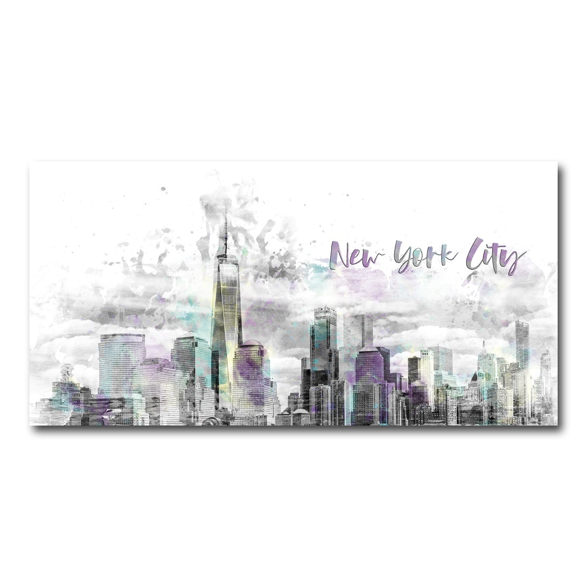 AUTO-MOCKUP WHITE | NYC Manhattan Skyline | 1 Piece | Gallery Wrap Canvas | group=2x1