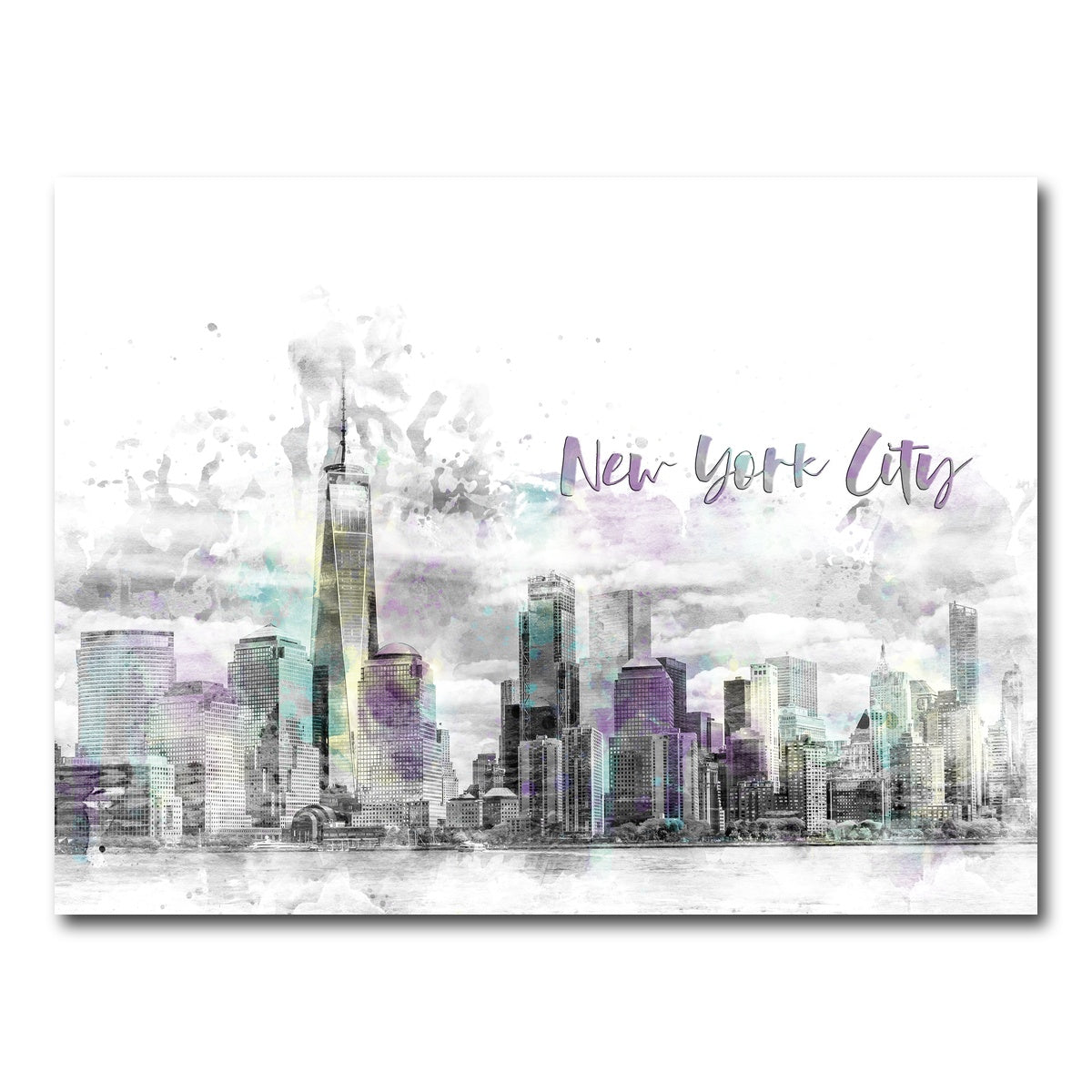 AUTO-MOCKUP WHITE | NYC Manhattan Skyline | 1 Piece | Gallery Wrap Canvas | group=4x3