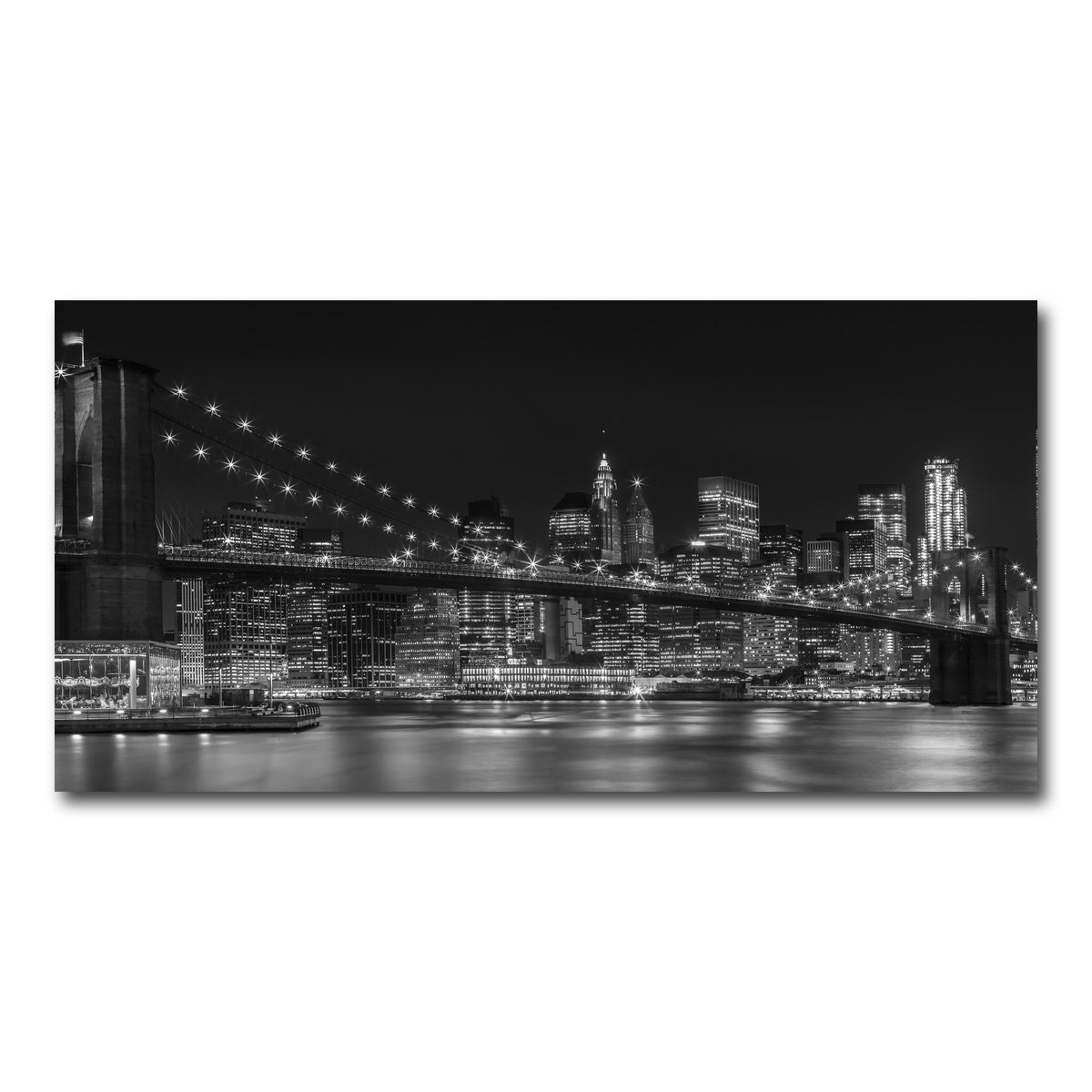 AUTO-MOCKUP WHITE | NYC Nightly Impressions - Panoramic | 1 Piece | Gallery Wrap Canvas | group=2x1