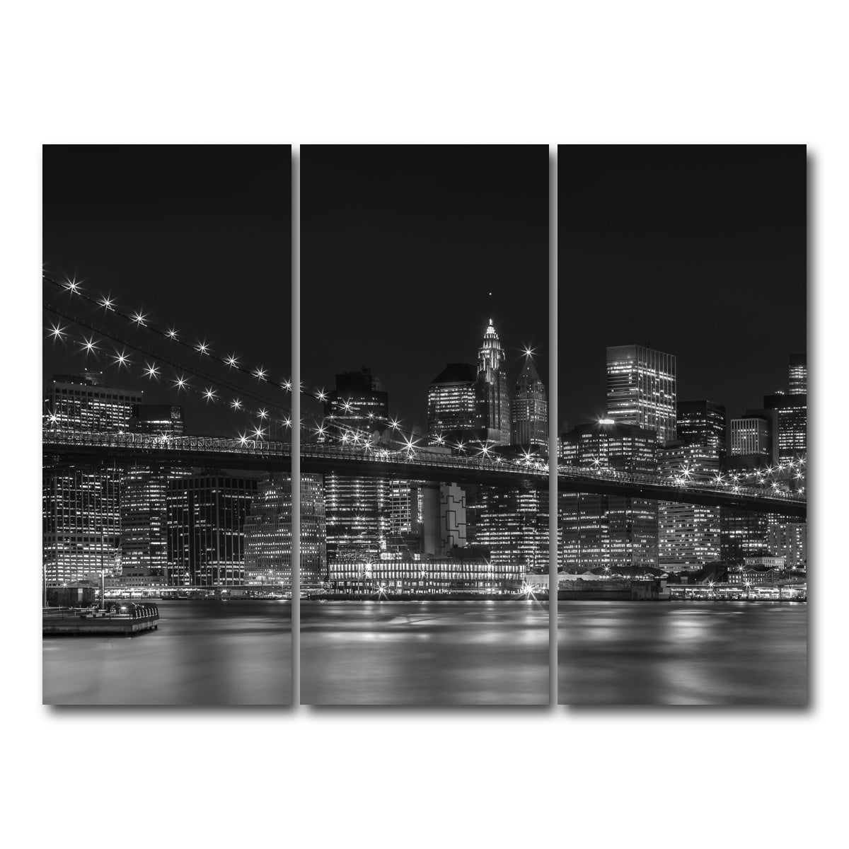 AUTO-MOCKUP WHITE | NYC Nightly Impressions - Panoramic | 3 Piece | Gallery Wrap Canvas | group=8x18
