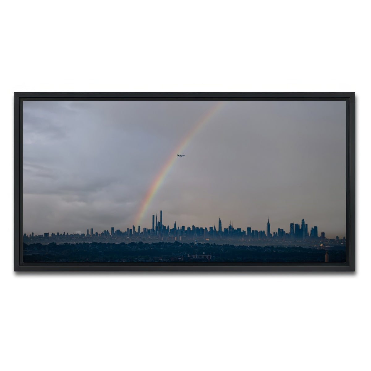AUTO-MOCKUP WHITE | NYC Rainbow 2 | 1 Piece | Black Framed Canvas | group=2x1