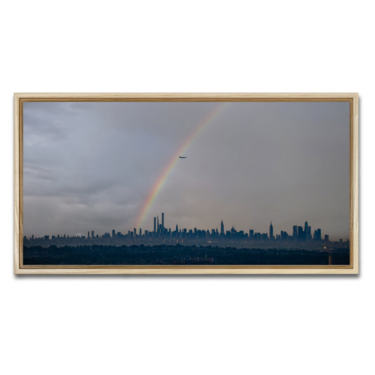 AUTO-MOCKUP WHITE | NYC Rainbow 2 | 1 Piece | Natural Framed Canvas | group=2x1