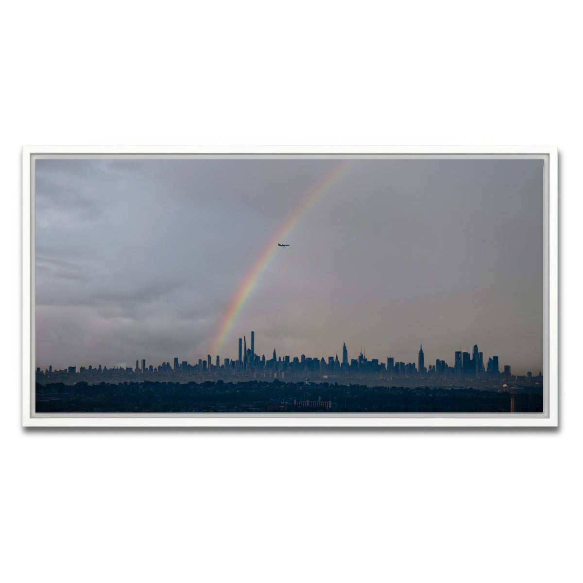 AUTO-MOCKUP WHITE | NYC Rainbow 2 | 1 Piece | White Framed Canvas | group=2x1