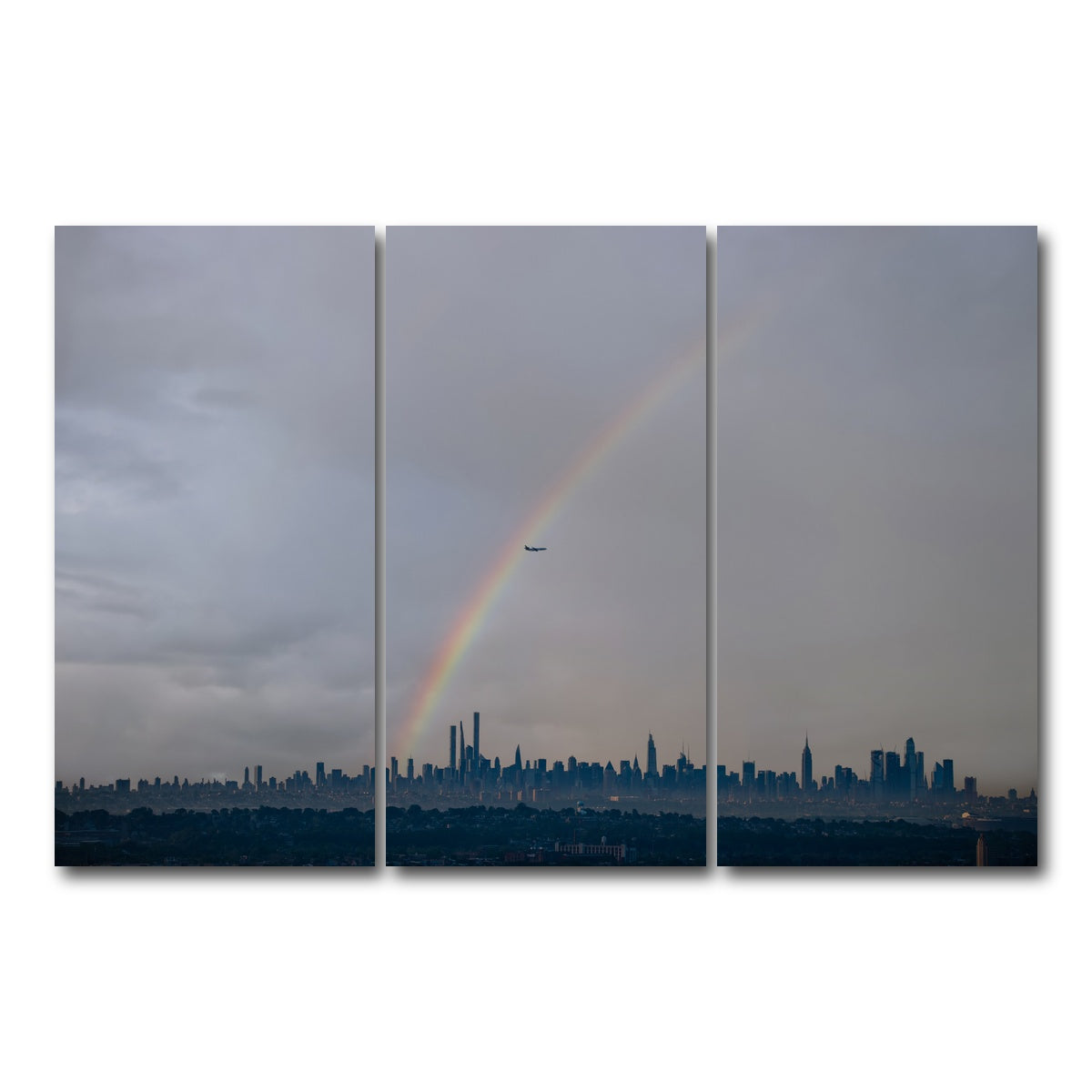 AUTO-MOCKUP WHITE | NYC Rainbow 2 | 3 Piece | Gallery Wrap Canvas | group=12x24