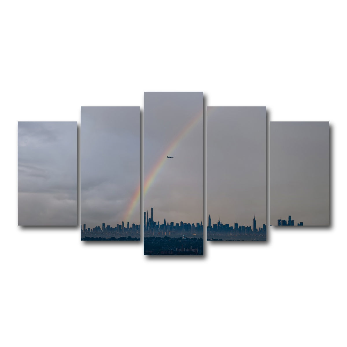 AUTO-MOCKUP WHITE | NYC Rainbow 2 | 5 Piece | Gallery Wrap Canvas | group=5_normal