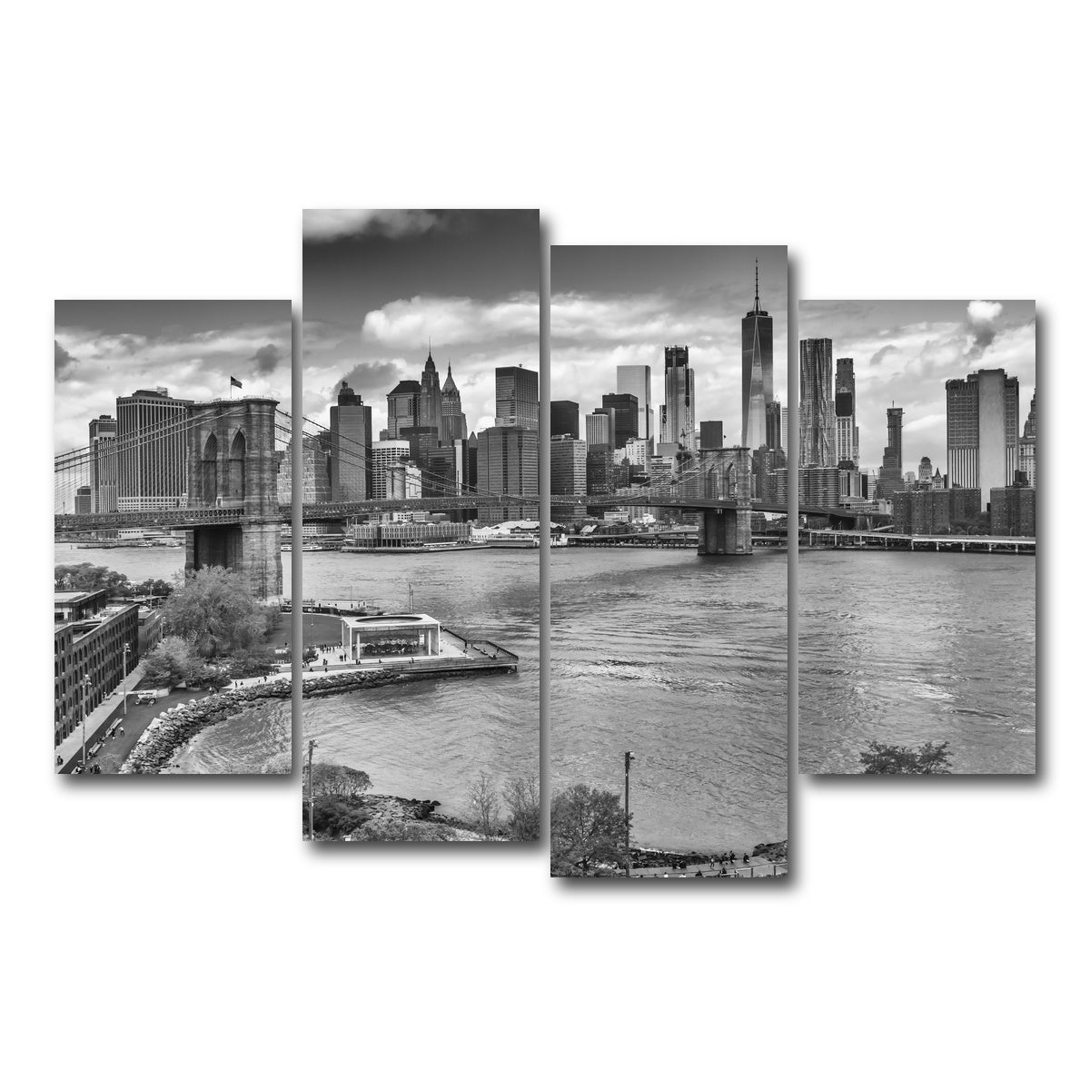 AUTO-MOCKUP WHITE | NYC View from Manhattan Bridge | 4 Piece | Gallery Wrap Canvas | group=4_short