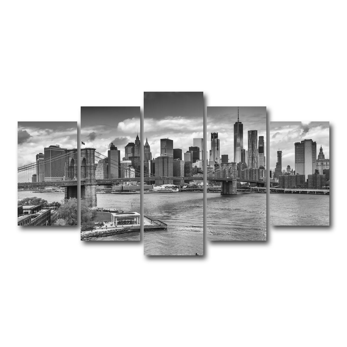 AUTO-MOCKUP WHITE | NYC View from Manhattan Bridge | 5 Piece | Gallery Wrap Canvas | group=5_normal