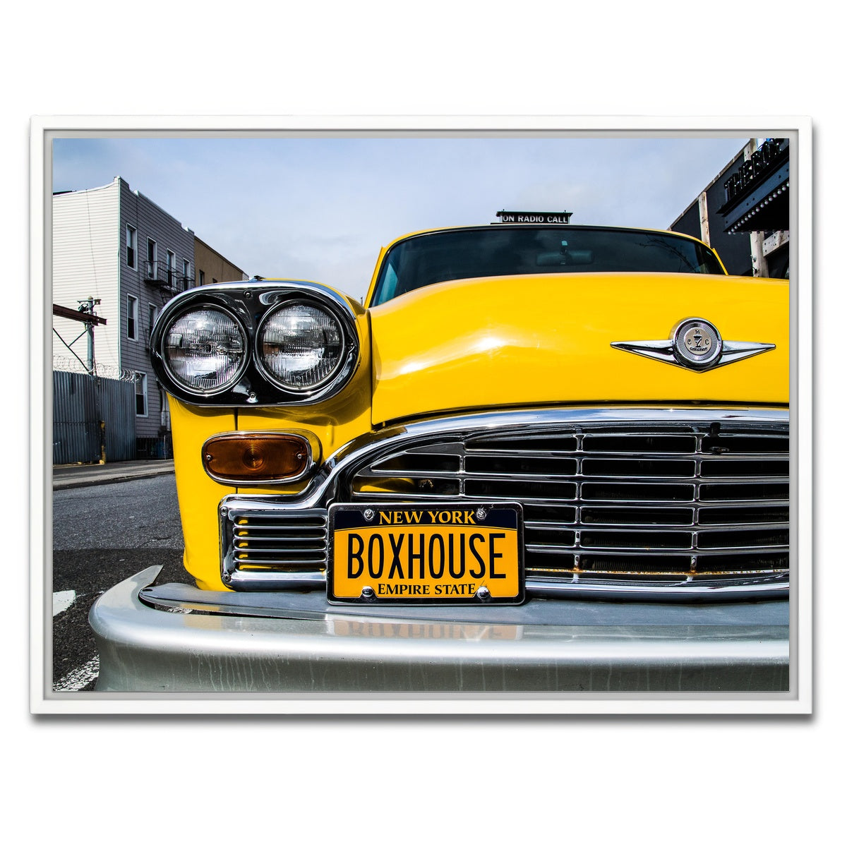AUTO-MOCKUP WHITE | NY Cab | 1 Piece | White Framed Canvas | group=4x3