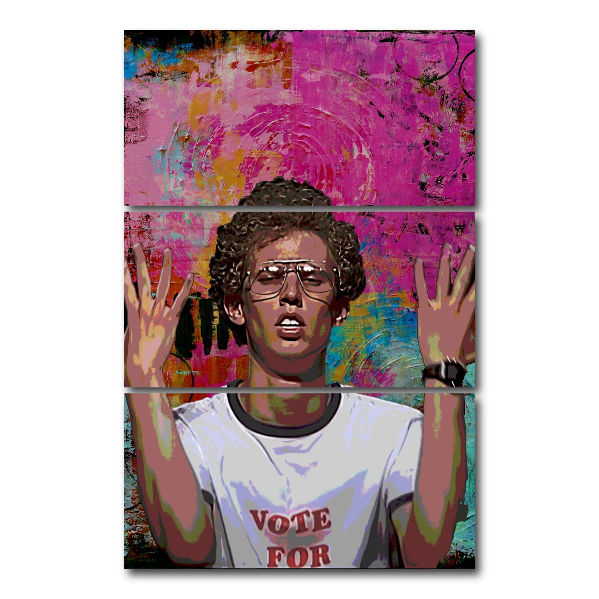 AUTO-MOCKUP WHITE | Napoleon Dynamite | 3 Piece | Gallery Wrap Canvas | group=12x24_stacked
