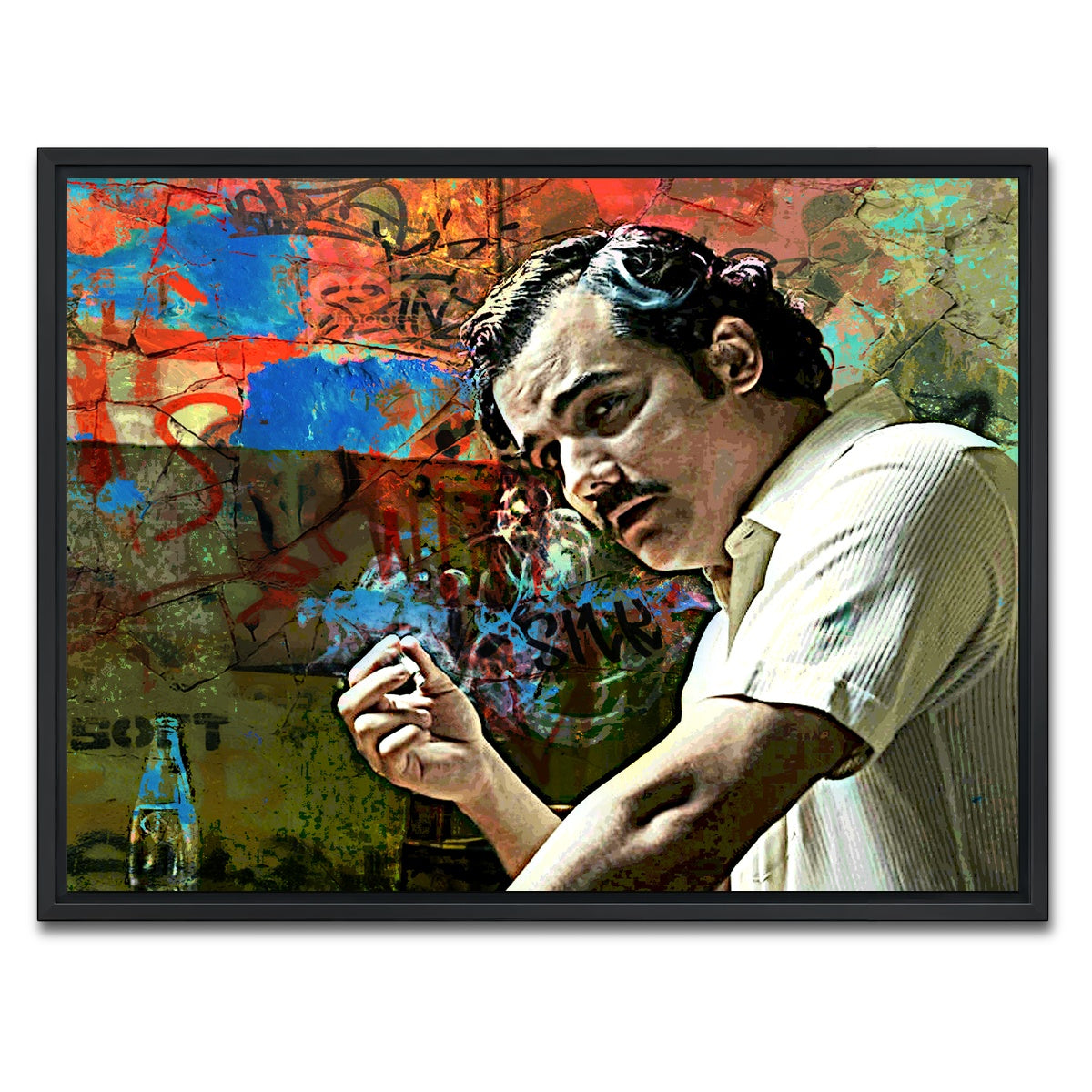 AUTO-MOCKUP WHITE | Narcos Escobar | 1 Piece | Black Framed Canvas | group=4x3