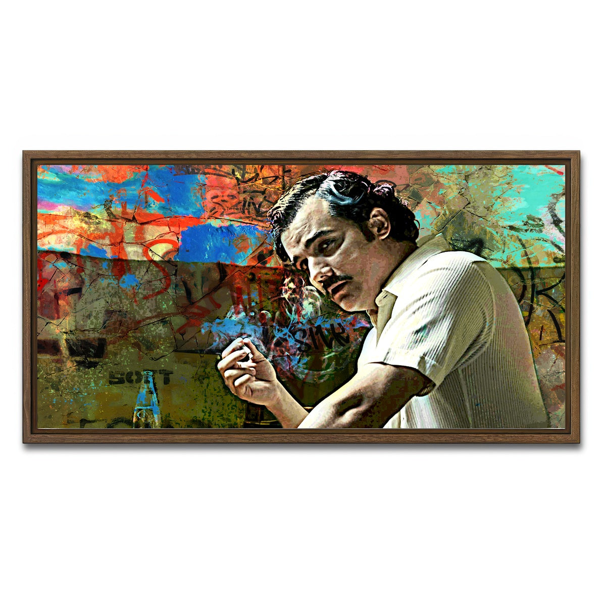 AUTO-MOCKUP WHITE | Narcos Escobar | 1 Piece | Walnut Framed Canvas | group=2x1