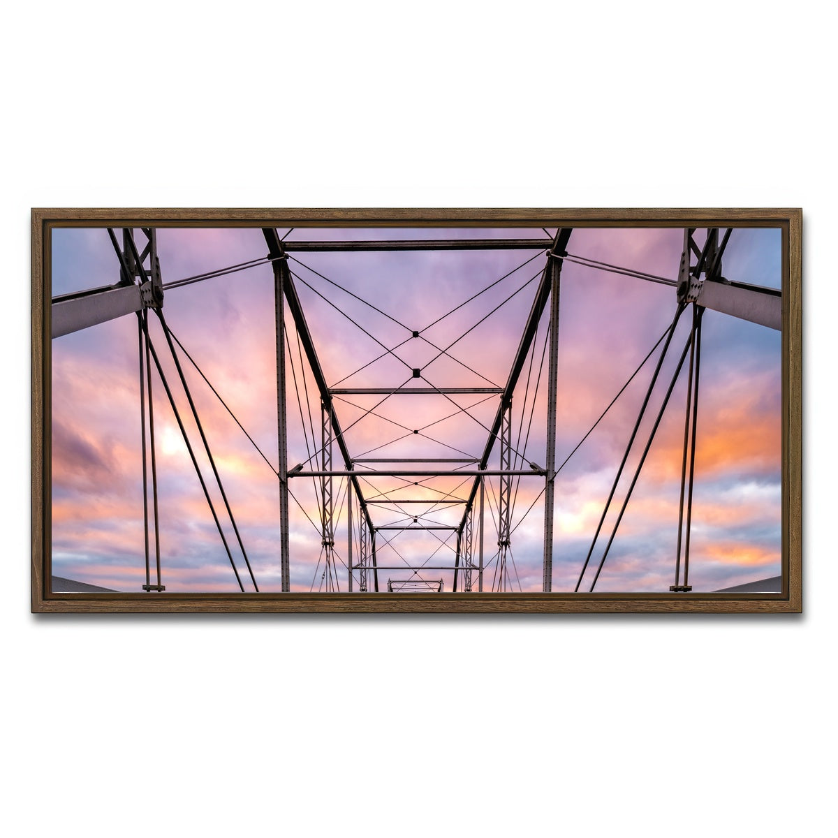 AUTO-MOCKUP WHITE | Narrow Crossing | 1 Piece | Walnut Framed Canvas | group=2x1